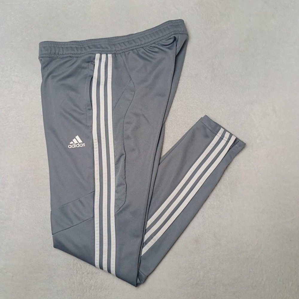 Adidas Track Pants Mens S Gray Tiro 19 Slim Tapered Zip Pocket Soccer Gym DT5985